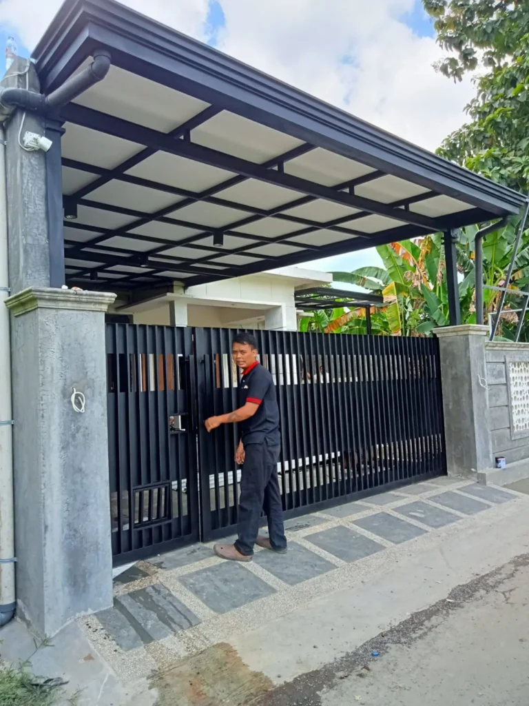kanopi dan pagar hitam ade karya steel